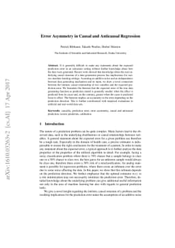 Error Asymmetry in Causal and Anticausal Regression