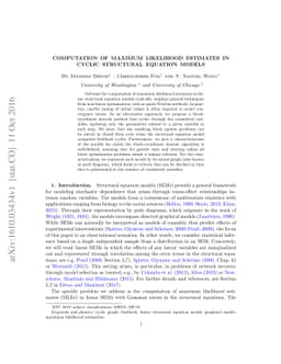 Computation of maximum likelihood estimates in cyclic structural
  equation models