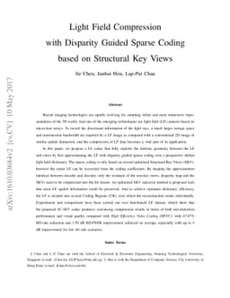 Light Field Compression with Disparity Guided Sparse Coding based on
  Structural Key Views