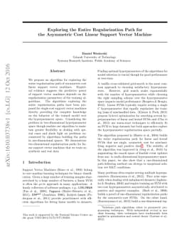 Exploring the Entire Regularization Path for the Asymmetric Cost Linear
  Support Vector Machine