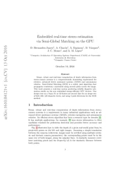Embedded real-time stereo estimation via Semi-Global Matching on the GPU