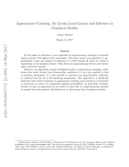 Approximate Counting, the Lovasz Local Lemma and Inference in Graphical
  Models