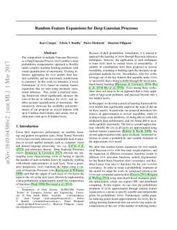 Random Feature Expansions for Deep Gaussian Processes