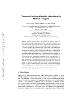 Theoretical Analysis of Domain Adaptation with Optimal Transport