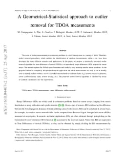 A Geometrical-Statistical approach to outlier removal for TDOA
  measuments