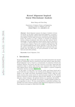 Kernel Alignment Inspired Linear Discriminant Analysis