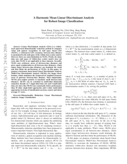 A Harmonic Mean Linear Discriminant Analysis for Robust Image
  Classification