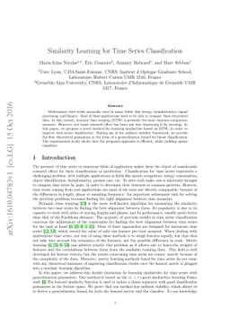 Similarity Learning for Time Series Classification