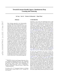 Towards K-means-friendly Spaces: Simultaneous Deep Learning and
  Clustering