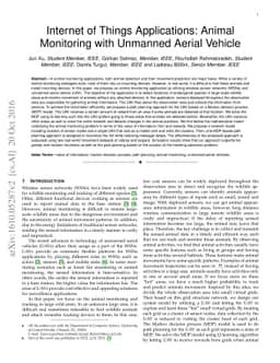 Internet of Things Applications: Animal Monitoring with Unmanned Aerial
  Vehicle