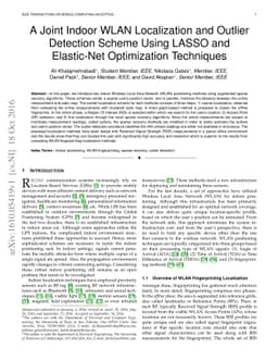 A Joint Indoor WLAN Localization and Outlier Detection Scheme Using
  LASSO and Elastic-Net Optimization Techniques