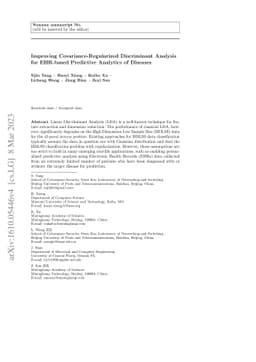 Improving Covariance-Regularized Discriminant Analysis for EHR-based
  Predictive Analytics of Diseases