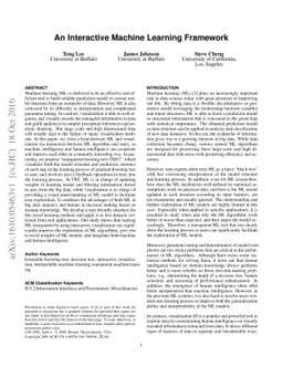 An Interactive Machine Learning Framework