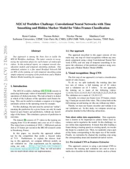 M2CAI Workflow Challenge: Convolutional Neural Networks with Time
  Smoothing and Hidden Markov Model for Video Frames Classification