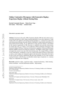 Online Contrastive Divergence with Generative Replay: Experience Replay
  without Storing Data