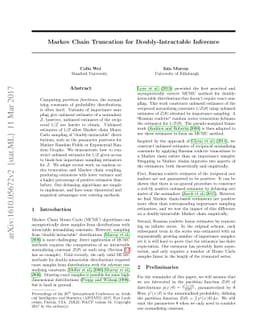 Markov Chain Truncation for Doubly-Intractable Inference