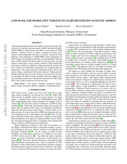 Low-rank and Sparse Soft Targets to Learn Better DNN Acoustic Models