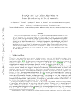 RedQueen: An Online Algorithm for Smart Broadcasting in Social Networks