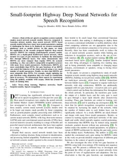 Small-footprint Highway Deep Neural Networks for Speech Recognition