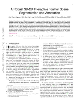 A Robust 3D-2D Interactive Tool for Scene Segmentation and Annotation