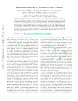 Embodiment of Learning in Electro-Optical Signal Processors