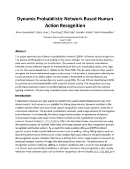 Dynamic Probabilistic Network Based Human Action Recognition