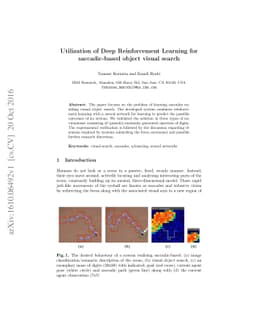 Utilization of Deep Reinforcement Learning for saccadic-based object
  visual search