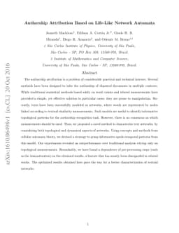 Authorship Attribution Based on Life-Like Network Automata