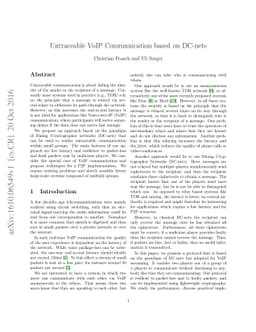 Untraceable VoIP Communication based on DC-nets