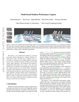Model-based Outdoor Performance Capture