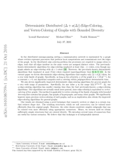 Deterministic Distributed (Delta + o(Δ))-Edge-Coloring, and
  Vertex-Coloring of Graphs with Bounded Diversity
