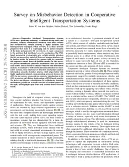 Survey on Misbehavior Detection in Cooperative Intelligent
  Transportation Systems