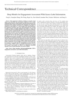 Deep Models for Engagement Assessment With Scarce Label Information