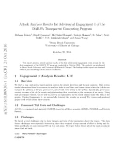 Attack Analysis Results for Adversarial Engagement 1 of the DARPA
  Transparent Computing Program