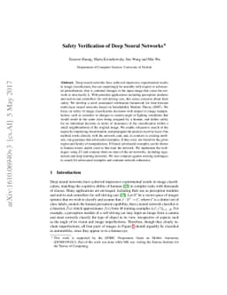 Safety Verification of Deep Neural Networks