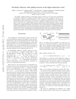 Stochastic inference with spiking neurons in the high-conductance state