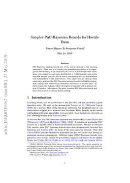 Simpler PAC-Bayesian Bounds for Hostile Data