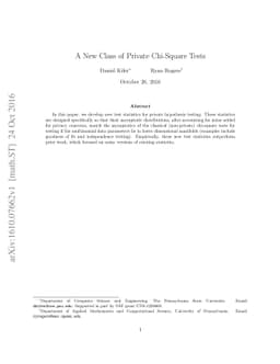 A New Class of Private Chi-Square Tests