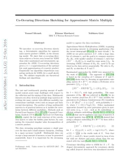 Co-Occuring Directions Sketching for Approximate Matrix Multiply