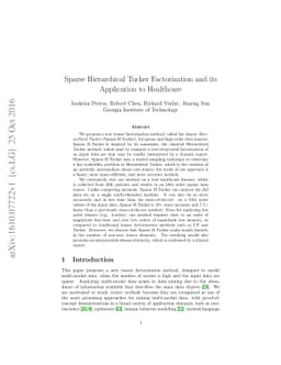Sparse Hierarchical Tucker Factorization and its Application to
  Healthcare