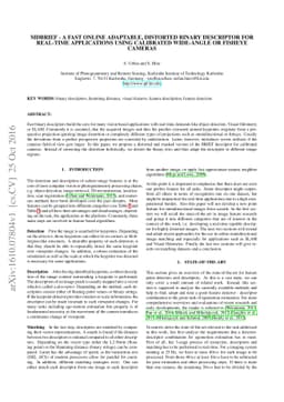 mdBrief - A Fast Online Adaptable, Distorted Binary Descriptor for
  Real-Time Applications Using Calibrated Wide-Angle Or Fisheye Cameras