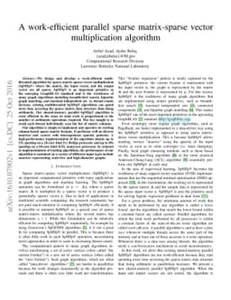 A work-efficient parallel sparse matrix-sparse vector multiplication
  algorithm