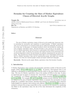Formulas for Counting the Sizes of Markov Equivalence Classes of
  Directed Acyclic Graphs