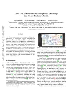 Active User Authentication for Smartphones: A Challenge Data Set and
  Benchmark Results