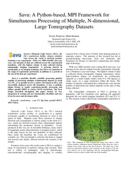 Savu: A Python-based, MPI Framework for Simultaneous Processing of
  Multiple, N-dimensional, Large Tomography Datasets