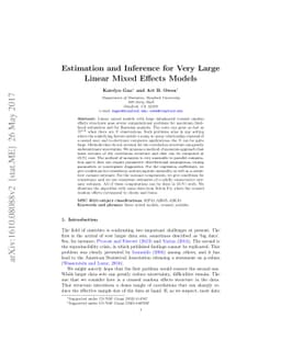 Estimation and Inference for Very Large Linear Mixed Effects Models