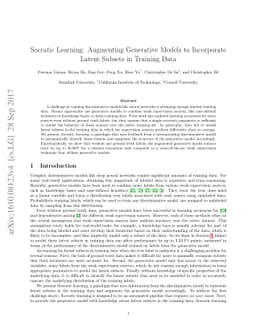 Socratic Learning: Augmenting Generative Models to Incorporate Latent
  Subsets in Training Data