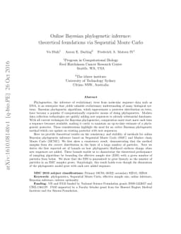 Online Bayesian phylogenetic inference: theoretical foundations via
  Sequential Monte Carlo