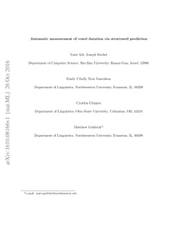 Automatic measurement of vowel duration via structured prediction