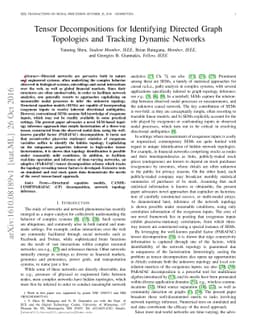 Tensor Decompositions for Identifying Directed Graph Topologies and
  Tracking Dynamic Networks